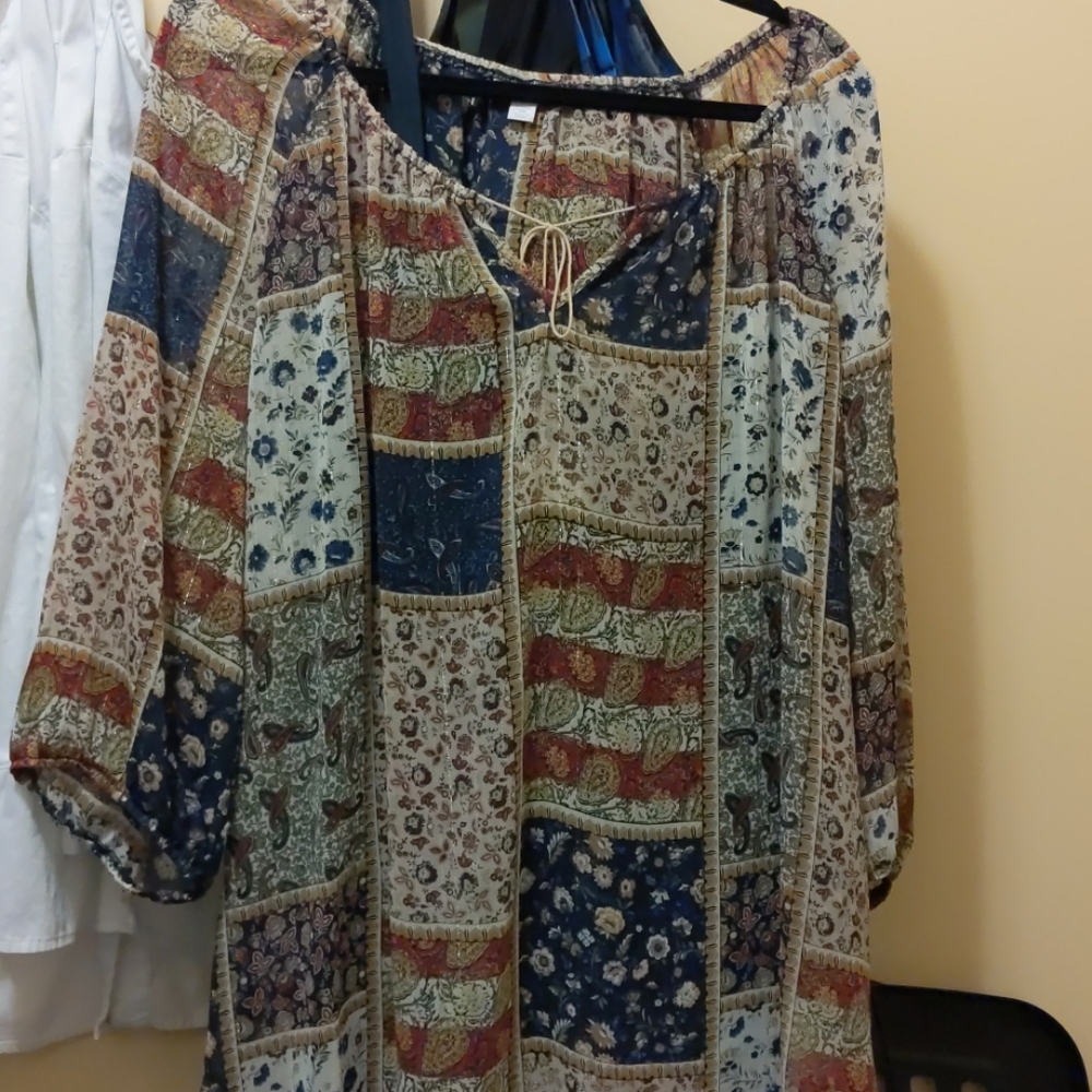 Dress Barn 3X tunic sheer with navy tank